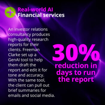 Real-world AI, FinServs